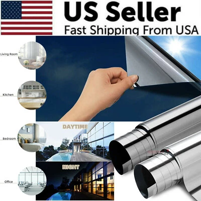 Односторонняя зеркальная тонированная оконная пленка защита конфиденциальности УФ-отражающий солнцезащитный крем для дома - Изображение 1 из 4