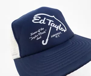 Ed Taylor Hat Cap Taylor Made Deal Car Dealer Amherst NY Snapback Trucker Blue - Picture 1 of 5