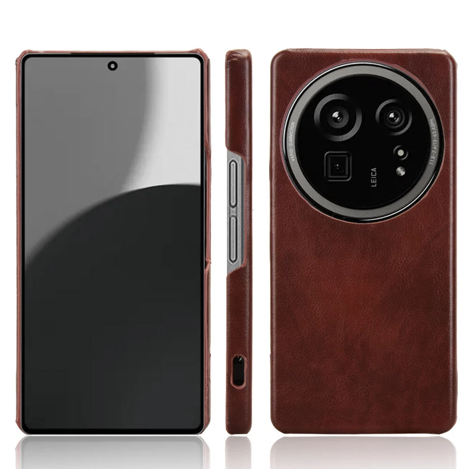 For Sharp Aquos R9 Pro SH-54E, Luxury Hybrid PU Leather Hard Bumper Case Cover - Image 1 of 4