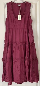 NWT Sundance Catalog Raspberry Pink Tiered Midi “Easy Beauty Dress” Size M $118 - Picture 1 of 4