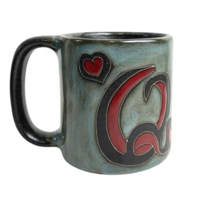 Mara Mexico Kunstkeramik Becher Kaffee Love Together Forever Handarbeit Steinzeug - Bild 1 von 4