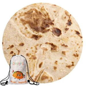 Tortilla Envelop Blanket,Burritos Round Envelop Blanket,Tortilla Throw Blanke... - Picture 1 of 8