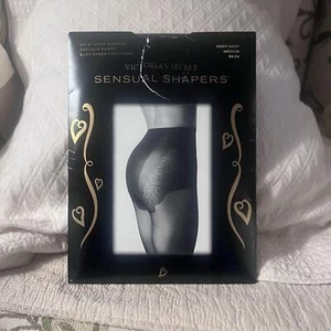 Victoria’s Secret Sensual Shapers Silky Sheer Pantyhose Sz Medium Deep Navy New - Picture 1 of 8