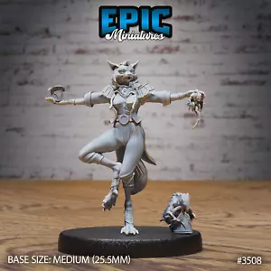 Cat Folk Magician C | Epic Miniatures | RPG D&D Pathfinder Wargaming - Picture 1 of 2