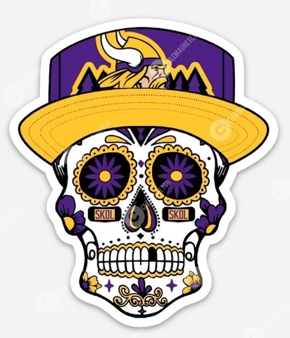 MINNESOTA VIKINGS SUGAR SKULL MAGNET - SKOL JEFFERSON COUSINS NFL Football Cover