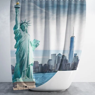 FREIHEITSSTATUE Digital Textil Duschvorhang 240x200 cm Amerika für Stange - Bild 1 von 4