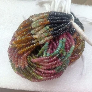 Multi Tourmaline Gemstone Bead Center Drilled 4mm Semi Precious Beads - Picture 1 of 5