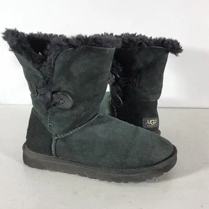 UGG Boots Classic Bailey Button Suede Wool Stiefeletten Gr. UK 5,5 US 7 schwarz - Bild 1 von 23
