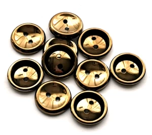 A 14. LOTE DE 10 BOTONES VINTAGE DE METAL DORADO (20 cts) 14mm. - Imagen 1 de 1
