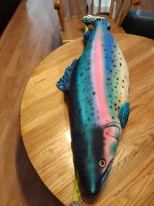 Rainbow Trout 48” GIANT Stuffed Toy Plush Pillow TreeHouse Kid Large Jumbo Fish - Picture 1 of 13