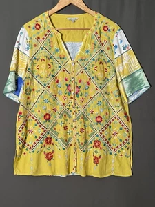 John Mark Women's M Colorful Multi Pattern Blouse - Picture 1 of 5