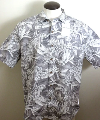 Tommy Bahama Men's SS Aqua Lush Tropical Floral Button Up Shirt Meteor Grey NWT - Image 1 of 4