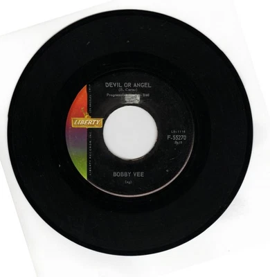 45 BOBBY VEE – DEVIL OR ANGEL / SINCE I MET YOU BABY LIBERTY RECORDS VINYL  1960 - Image 1 of 2