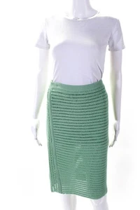 Catherine Malandrino Woemns Mid Rise Knit Pencil Skirt Green Size Medium - Picture 1 of 4