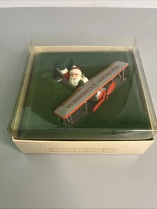 Hallmark Ornament Spirit of Christmas Santa Flying Airplane Vtg 1982 Aviation - Picture 1 of 9