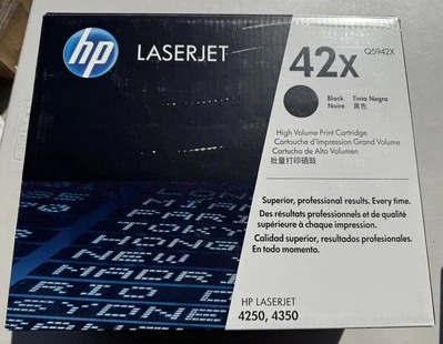 Cartucho de tóner negro HP 42X alto rendimiento HP LaserJet 4250 4350 Q5942X CAJA ABIERTA Foto 1 de 3