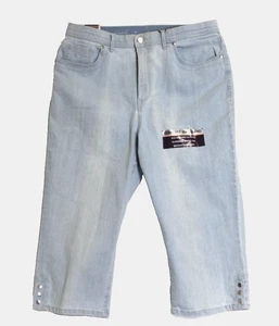 NUEVO CON ETIQUETAS Para mujeres Gloria Vanderbilt Denim Ligero Capris Comodidad Talla 14 ¡Bonito! - Imagen 1 de 7
