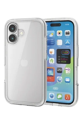 ELECOM iPhone 16 Case, Clear Back, Shockproof, Shock Absorption, All-Round Airba - Image 1 of 4