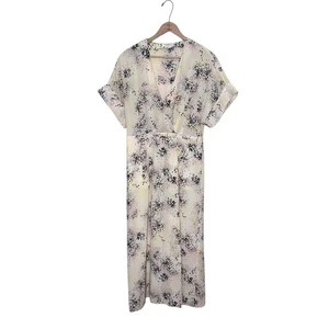 Vestido midi envolvente mangas kimono seda Equipment Tavine estampado crudo multi para mujer 6 - Imagen 1 de 10