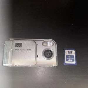 HP PhotoSmart M22 4MP Digital Camera Silver Tested W/ OEM SD Memory Card Tested - Picture 1 of 4