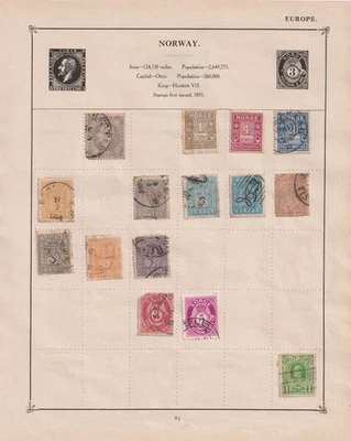 NORWAY Stamps on 2 Sides of a Page - Earlies onwards — 第 1/2 张图片