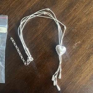 Vintage Sterling Liquid Silver Heishi Halskette mit Etikett und Tasche unbenutzt  - Bild 1 von 4