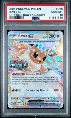 2025 Pokemon PRE EN Stamped #075 Eevee ex Surprise Box Exclusive PSA 10 #075  - Image 1 of 2