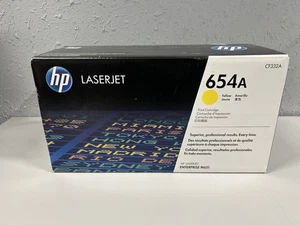 Genuine HP 654A LaserJet Yellow Toner Cartridge CF332A New Sealed - Picture 1 of 3