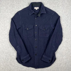 Wallace & Barnes Wool Cotton Naval CPO Long Sleeve Button Shirt Small Mens Blue - Picture 1 of 8