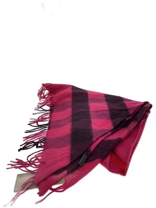 BURBERRY muffler Triangular Stole Cashmere 100% PNK Check Women's 4065426 Used - Picture 1 of 3