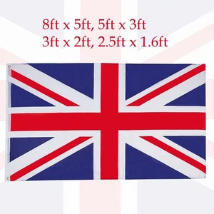 Union Jack Flag Brass Eyelets Double Stitched Great Britain Parade Sports Event - Picture 1 of 26