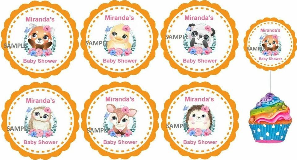 INSPIRADOS DULCES ANIMALES CUPCAKES TOPPERS PICKS - PERSONALIZADOS l DISEÑOS DISPONIBLES Foto 1 de 1