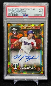 2024 Topps Chrome Update Sapphire Wyatt Langford Gold Auto /50 PSA 9 (AU, RC) - Picture 1 of 2