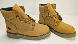 Texas Steer Brown Leather Oil Resistant Work Boots Men’s Size 8 US - Picture 1 of 11