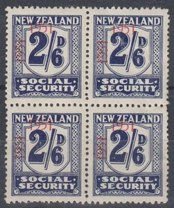 NEW ZEALAND 1951 WAGE TAX REVENUE 2/6d. MINT BLOCK (4) (ID:095/D63218) - Picture 1 of 1