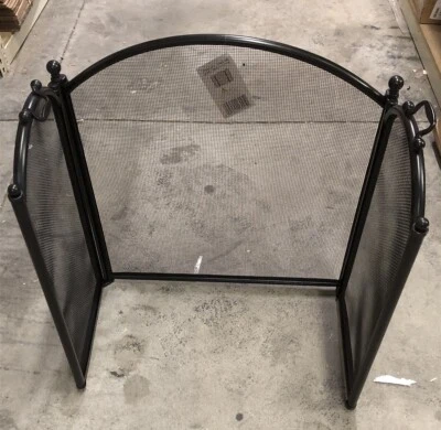 Dagan 1383-29 Black 3-Fold Arched Fireplace Screen - Image 1 of 4