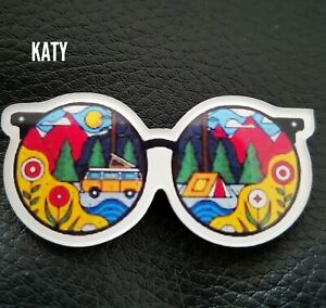 Fashion Holiday Sunglasses Glasses Print Acrylic Badge Brooch Multi-coloured Pin