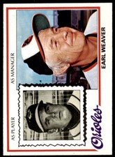 1978 Topps Earl Weaver  EX-MINT Baltimore Orioles #NNO