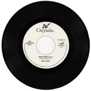BILLY IDOL "MONY MONY (LIVE) c/w HOT IN THE CITY" 1987 ROCK - Picture 1 of 1