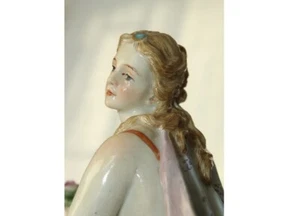 Antigua gran figura de porcelana Meissen alegoría primavera diseño Elisa Meyer 1860 - Imagen 1 de 13