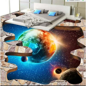 Planet Lights Dots 3D Floor Mural Photo Flooring Wallpaper Home Print Decoration - Picture 1 of 9