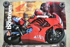 Ben Bostrom Team Honda Shop Sign Street Bikes Ride In Red Advertisement 0071 Z4 - Picture 1 of 9