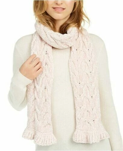 Charter Club Cable Ruffle Chenille Muffler Scarf Ivory With Tags #71