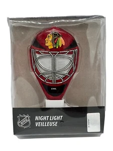 Chicago Blackhawks Goalie Glass Luce Notturna NHL Hockey Team Sports America - Foto 1 di 4