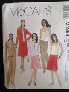 Pattern McCall’s M4393 misses’/petite lined jacket, top, skirt and pants 14-20 - Picture 1 of 2