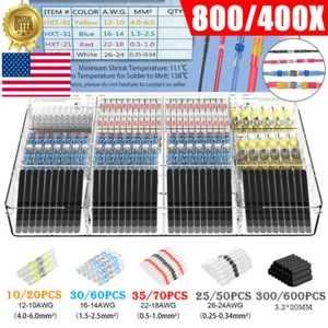 800/400 Waterproof Solder Heat Shrink Butt Wire Connectors Seal Sleeve Terminals - Picture 1 of 15