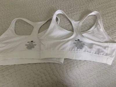 2 Hanes White  XL Women’s Bras Racerback Compression Activewear - Image 1 of 4