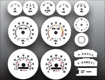 Medidores faciais brancos para 1973-1979 Chevrolet Truck Tach com combustível - Imagem 1 de 4