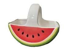 Teleflora Ceramic Planter Basket Bowl Watermelon Design 8.5”L x 6"W x 8” Tall
