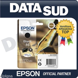 2 CARTUCCE ORIGINALI EPSON 16 NERA BLACK INK-JET WF 2010W,WF 2510WF,WF 2520NF.. - Picture 1 of 1